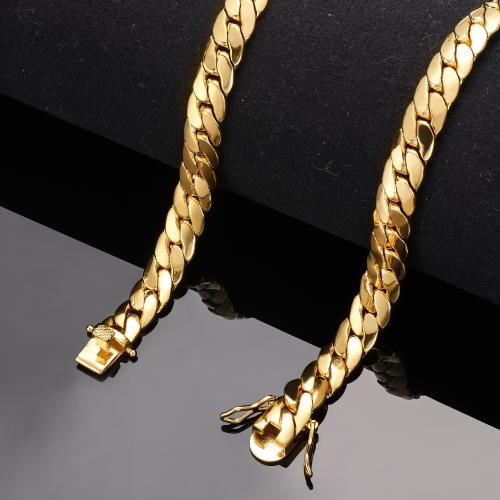New Mens Gold-plated Encrypted Saddle Necklace