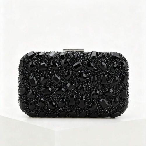 Fashionable Full-rhinestone Square Evening Bag For Banquets