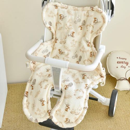 Babys Pure Cotton Thickened Stroller Pad Seat Cushion And Armrest Backrest