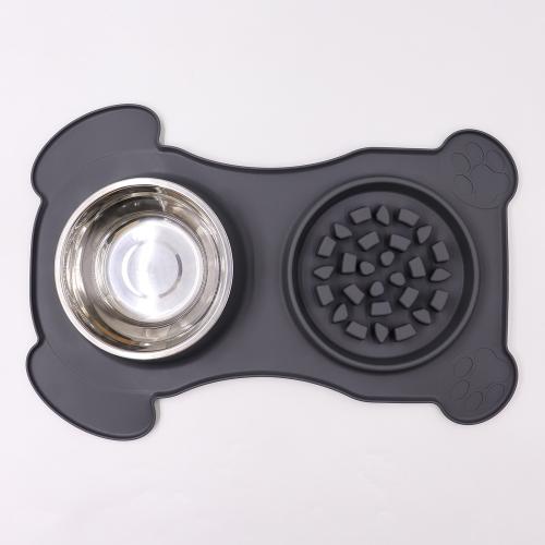 All-in-one Stainless Steel Pet Bowl And Mat