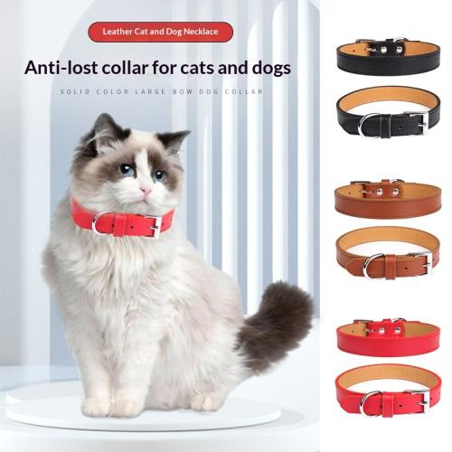 Cat Collar Cowhide Necklace For Small Medium And Large Pets
