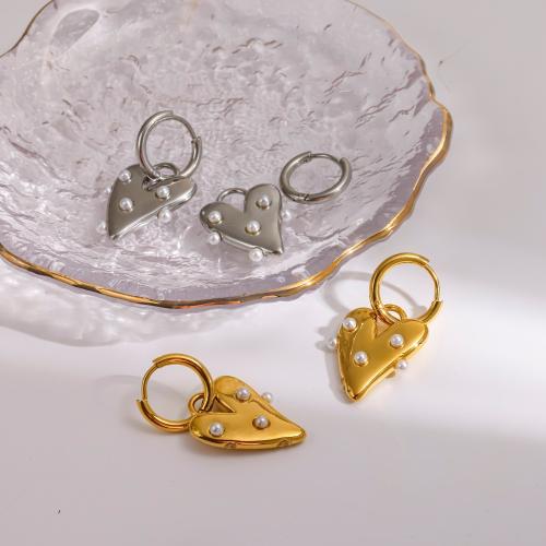 Fashionable And Versatile Pearl-shaped Stainless Steel Earrings
