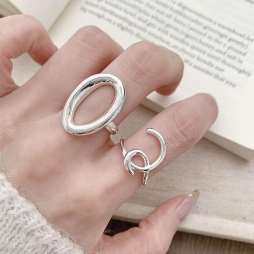 Women Sweet Cool Hollow Oval Open Ring, Ins Style Geometric Irregular Line Design, Niche Internet…