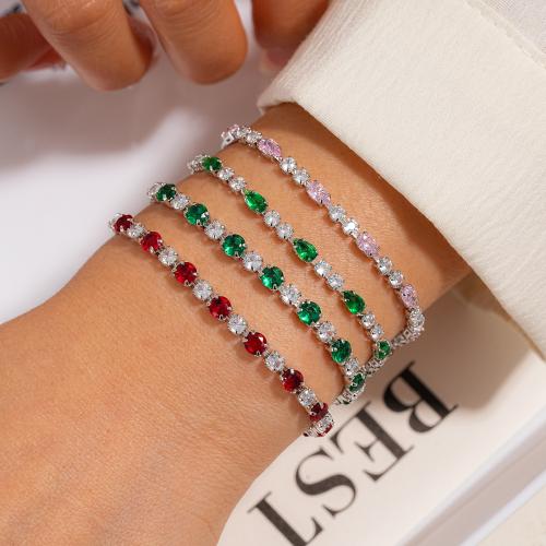 Zircon Round Waterdrop Bracelet Women Wrist Jewelry For Daily Dating Office Banquet Party Occasions