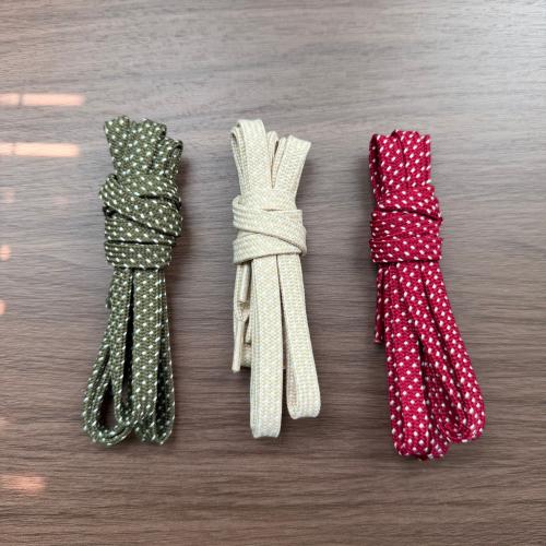 Flat Ribbon Colorful Diagonal-Dot Shoelaces