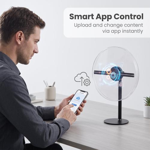 Wiilala Disesktop 3D Hologram Fan 3D Circle App Hologram Advertising Display HD Lights 11.81…