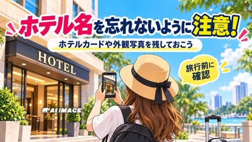 あるあるすぎる…！気をつけよ 「どこに宿泊してたかな？」ホテルの名前を忘れないように注意…