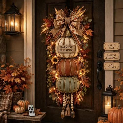 Pastoral Autumn Harvest Wind Wooden Door Sign