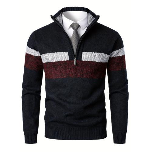 Men's Fleece-lined Mock-neck Sweater