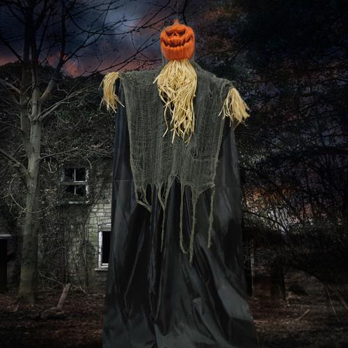 Halloween Horror Pumpkin Decoration Hanging Ghost Voice Control Voice Luminous Horror Call Export…
