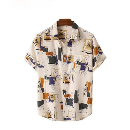 メンズ ファッション プリント 半袖 ビーチシャツ