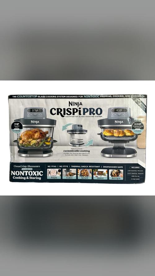 TikTok made me look New Ninja Crispi Pro 6-in-1 Glass Countertop Air…