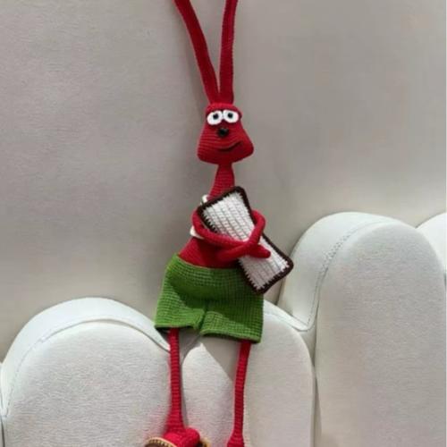 Grumpy Long-Eared Rabbit Yarn Crochet Keychain Kit