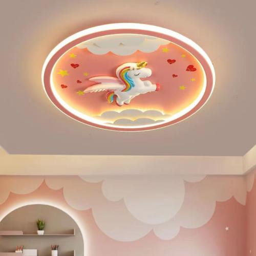 Cartoon Astronaut Airplane Rocket Starry Sky Ceiling Light For Kids Rooms
