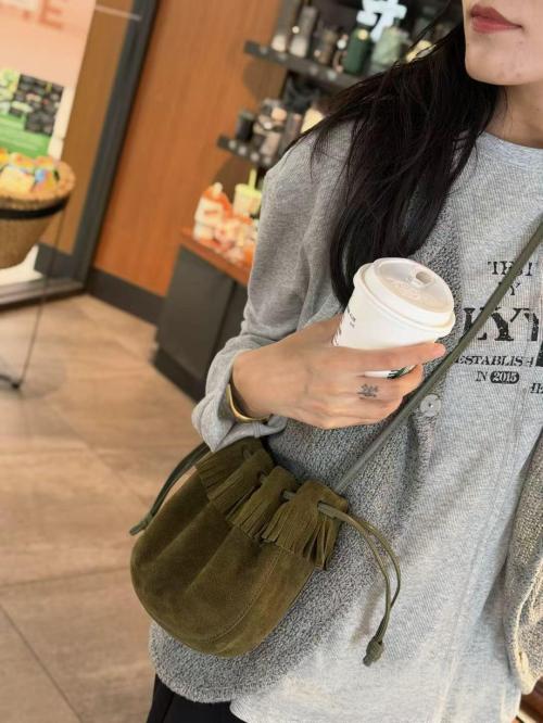 Tassel Bucket Bag, Genuine Leather Single Shoulder Diagonal Cross Bag, 2026 New Drawstring Armpit…