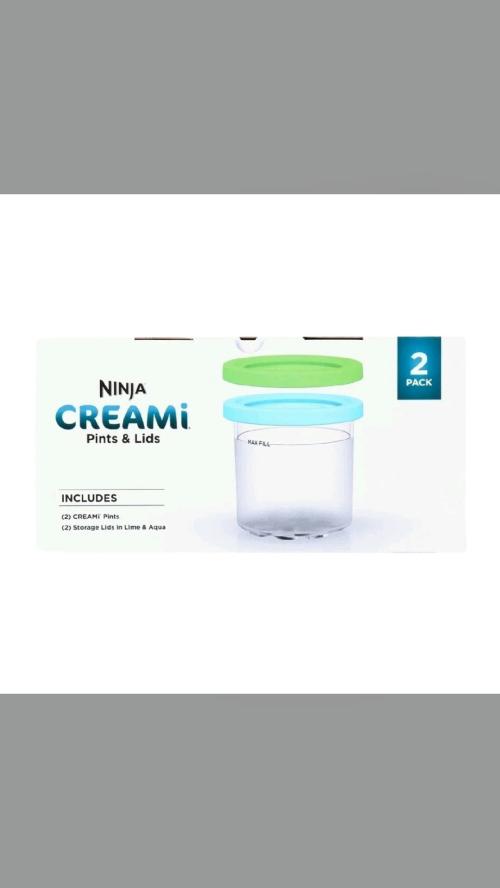 gift idea Ninja CREAMi Storage Pint Containers & Lids 2 Pack Blue…