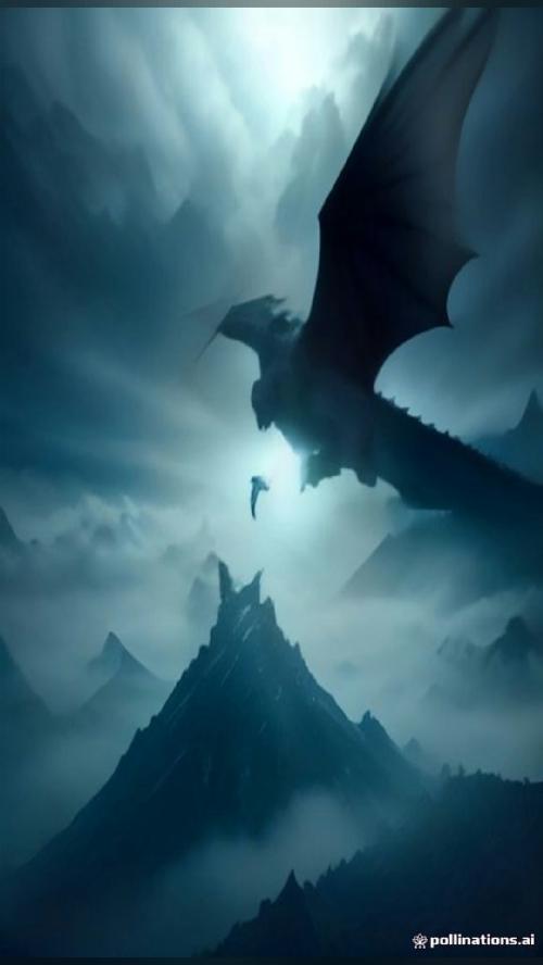 no cap, AI made this A Dragon Soaring Over Misty Fantasy Mountains 🎨…