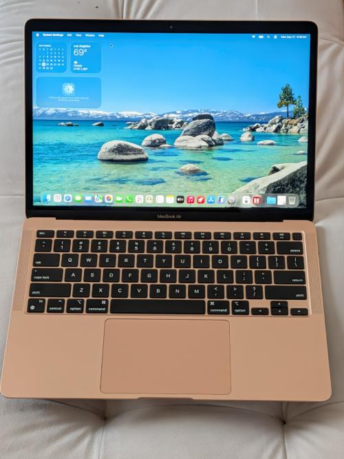 MacBook Air 13 2020 M1 8-Core CPU 7-Core GPU 8GB/256GB SSD Gold 80+% Bat Capacit