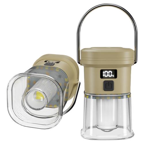 Rechargeable Battery Display Type C Waterproof LED Camping Lantern LY27 350LM For Tent Emergency IP4