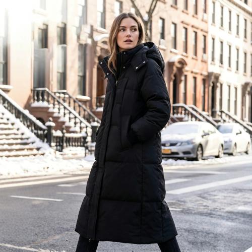Women's Solid-color Loose Long Over-the-knee Cotton Coat