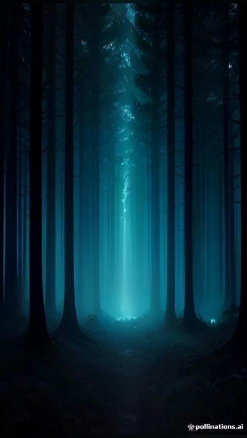 made with AI 🎨 A Bioluminescent Forest Glowing At Night 🎨 AI art…