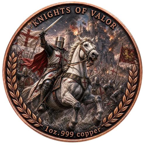 Heroic Knight Themed Metal Commemorative Coin