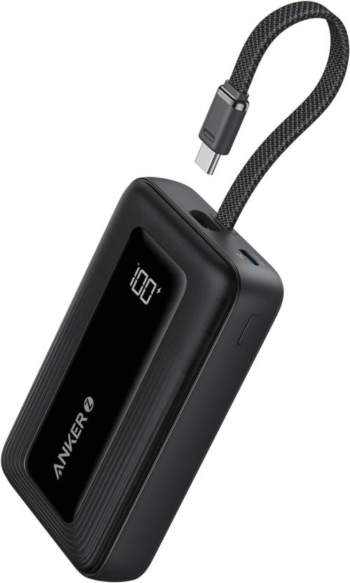 Anker Power Bank 10000mAh Battery 30W Portable Charger Built-in USB-C Cable