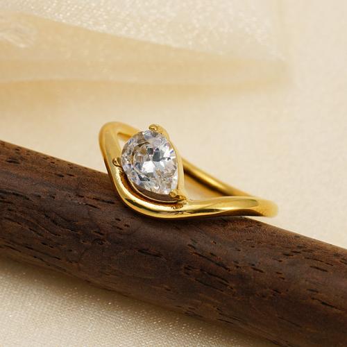 Water Drop Zircon Discolored Ring