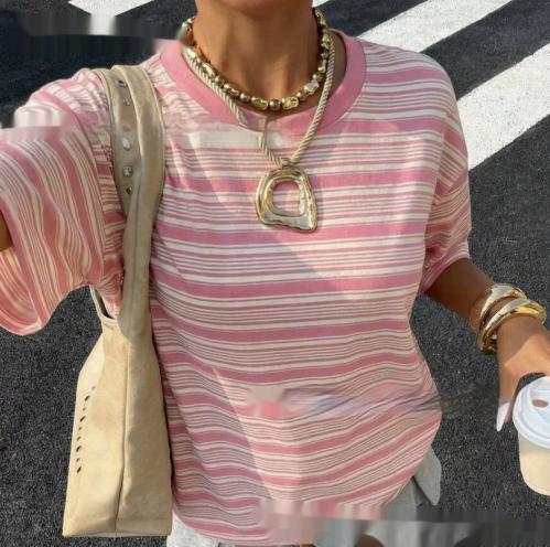 Casual Striped T-shirt For Men And Women