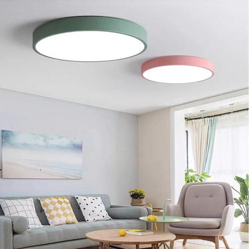Round Ceiling-mounted Macaron Ultra-thin Bedroom Light