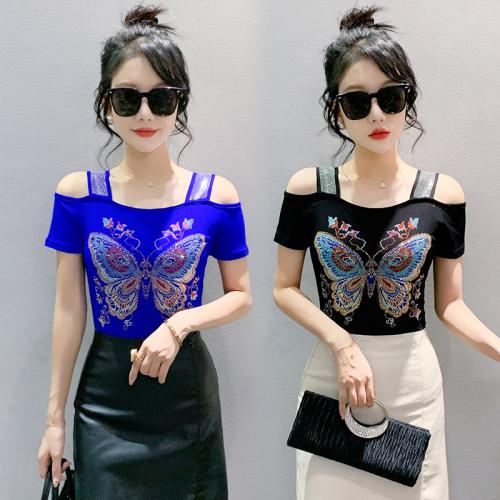 Women's Fashionable Short-sleeved Off-shoulder Top