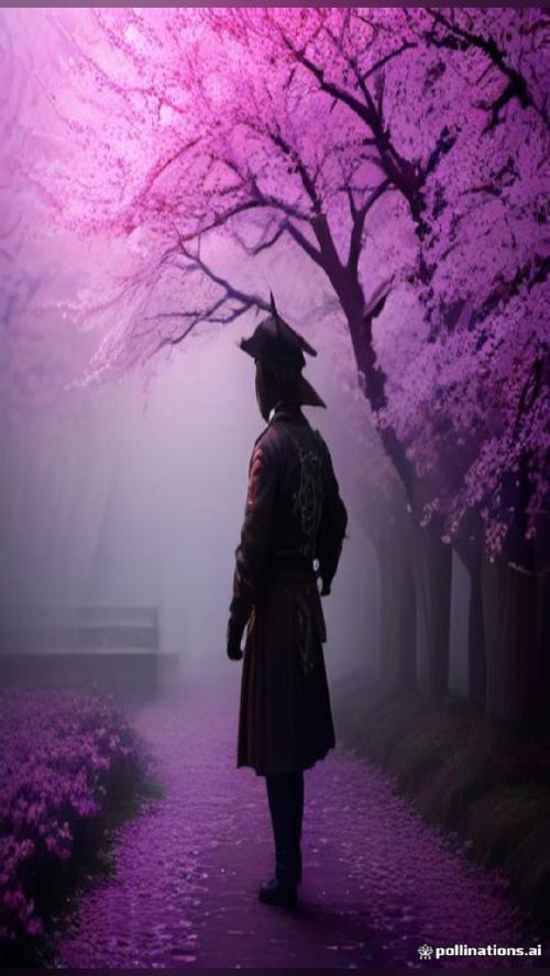 the future of art A Lone Samurai In A Cherry Blossom Storm 🎨 AI art…