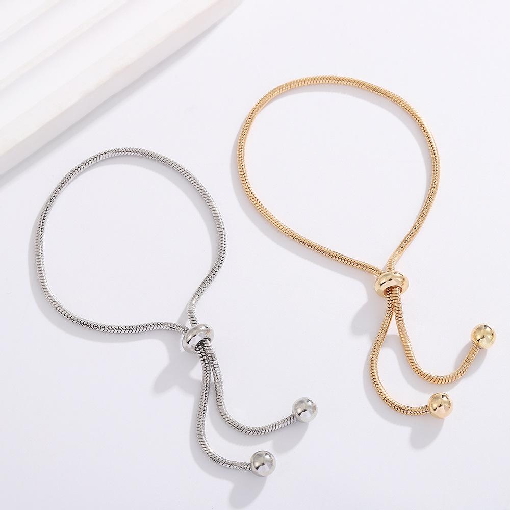 Women's Minimalist Round-bead Retractable Plain Ring Bracelet