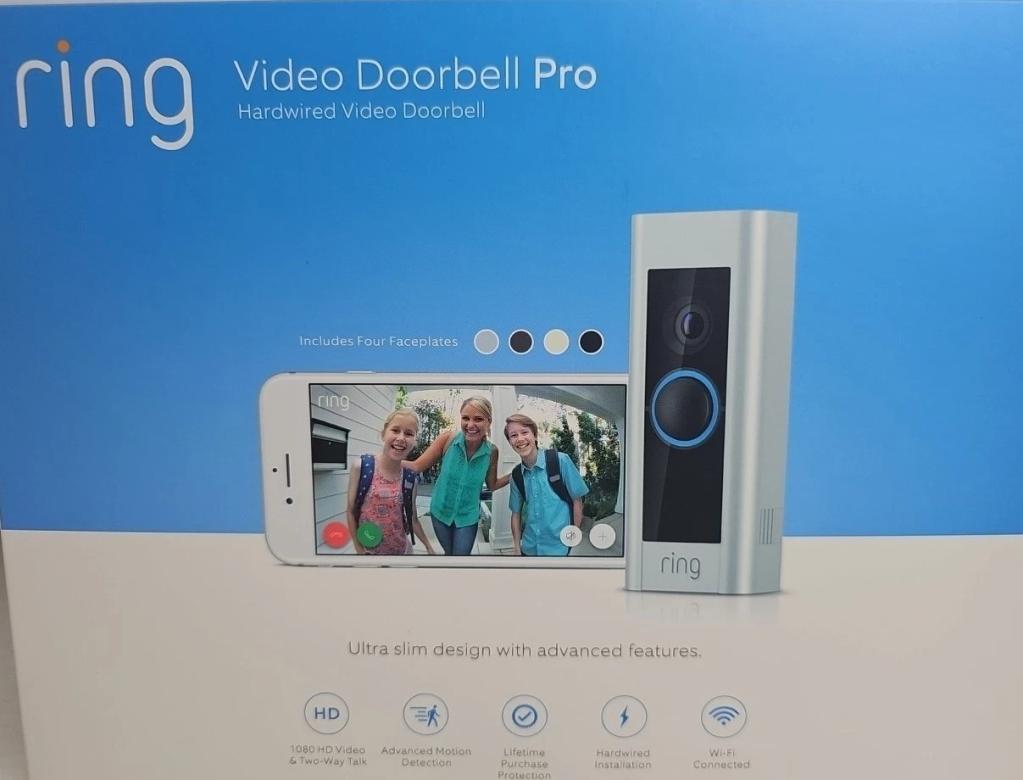 Ring Video Doorbell Pro  Hardwired Video Doorbell  New Sealed