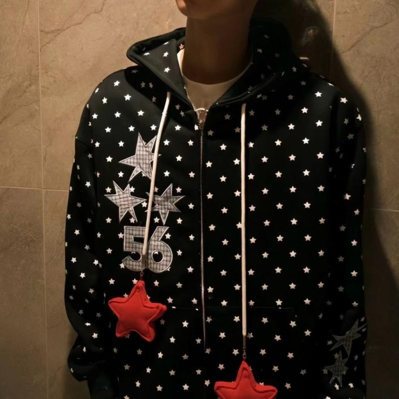 Women's Casual Sweatshirt With A Five-star Zipper