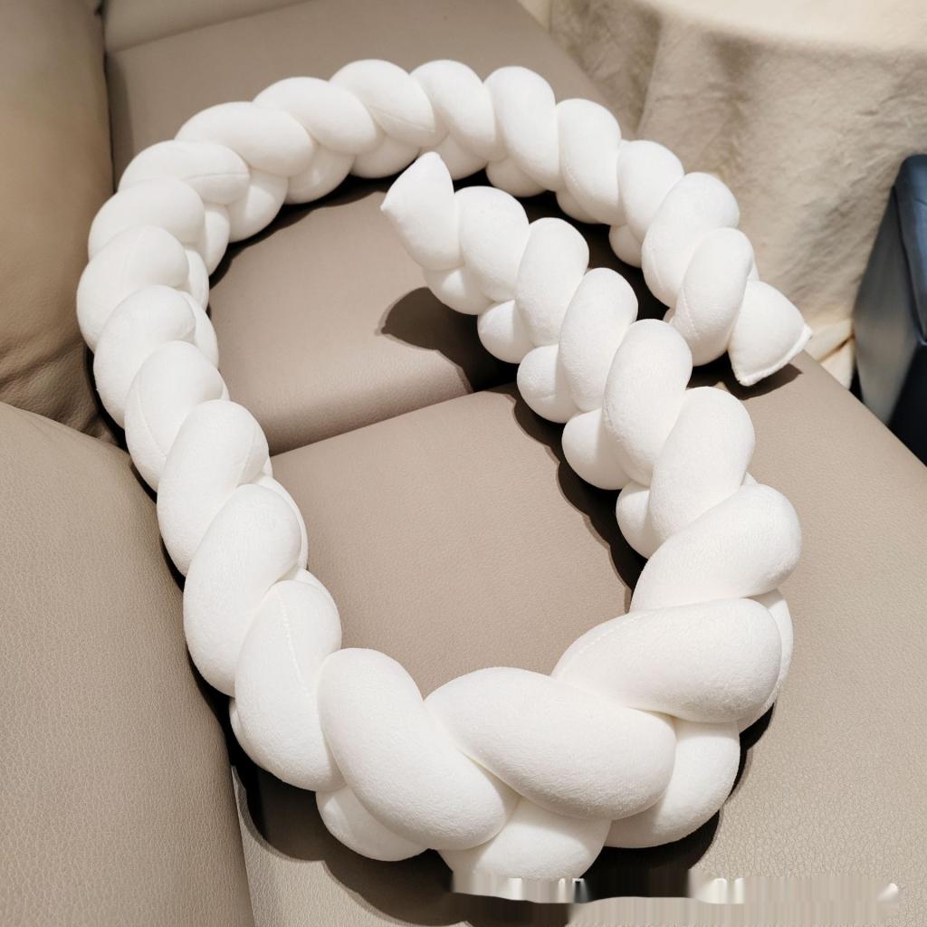 Long Braided Ball Three-strand Twist Braid Bumper For Baby Cribs