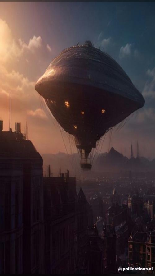 the future of art A Steampunk Airship Over A Victorian City 🎨 AI art…