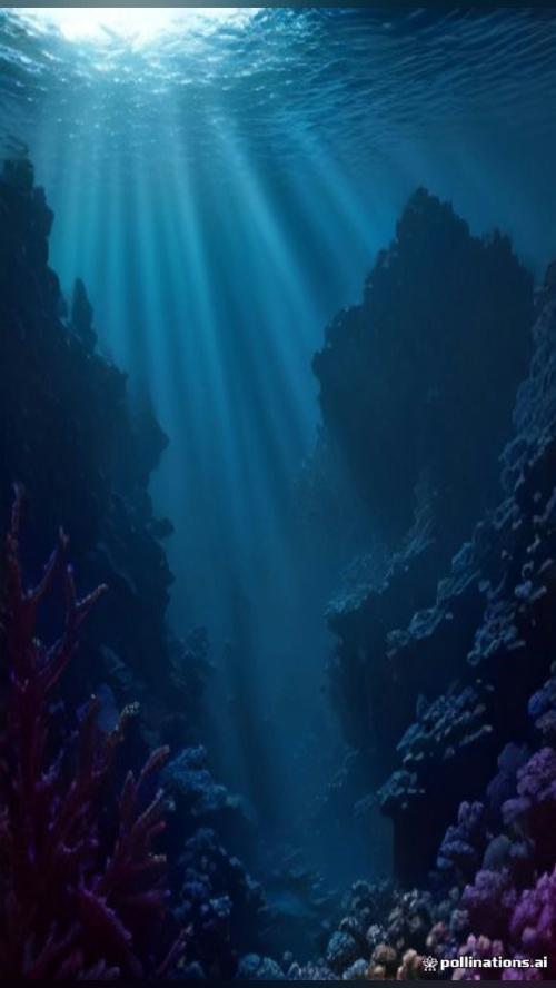 made with AI 🎨 An Underwater Coral Reef In Sunlight Rays 🎨 AI art…