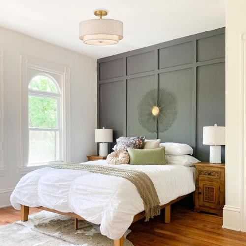 Modern Minimalist Fabric Ceiling Light Round Shape