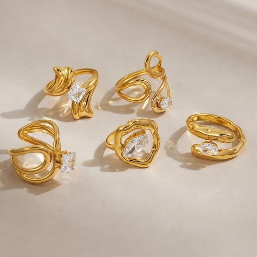 Unique Niche Zircon Stainless Steel Ring