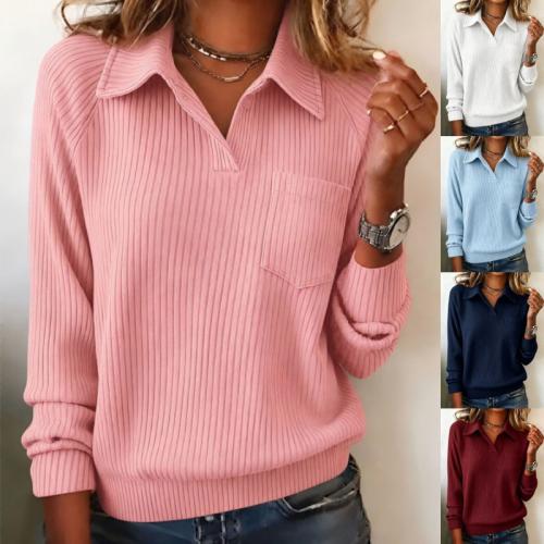 Vertical Striped Lapel Half Button Long Sleeve Loose Casual Print Shirt