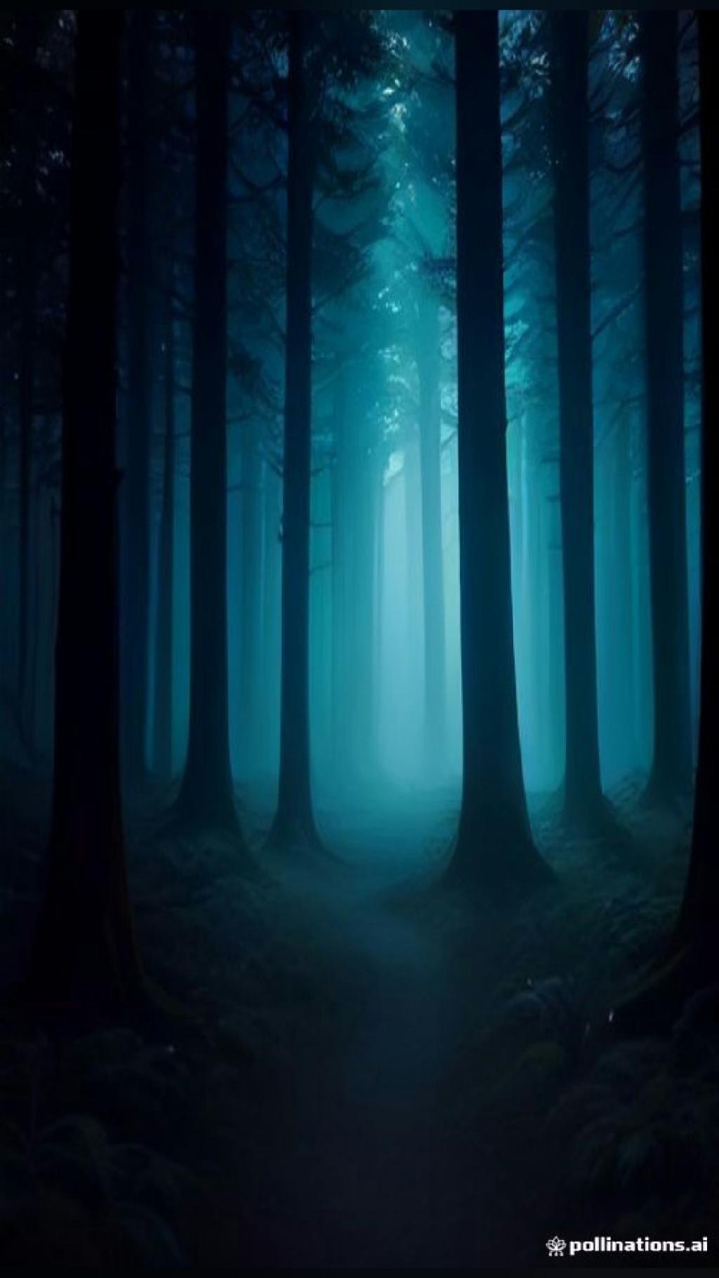 made with AI 🎨 A Bioluminescent Forest Glowing At Night 🎨 AI art…