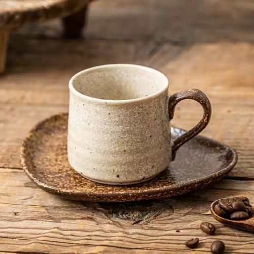 Retro Hand-painted Ceramic Cup And Saucer Set