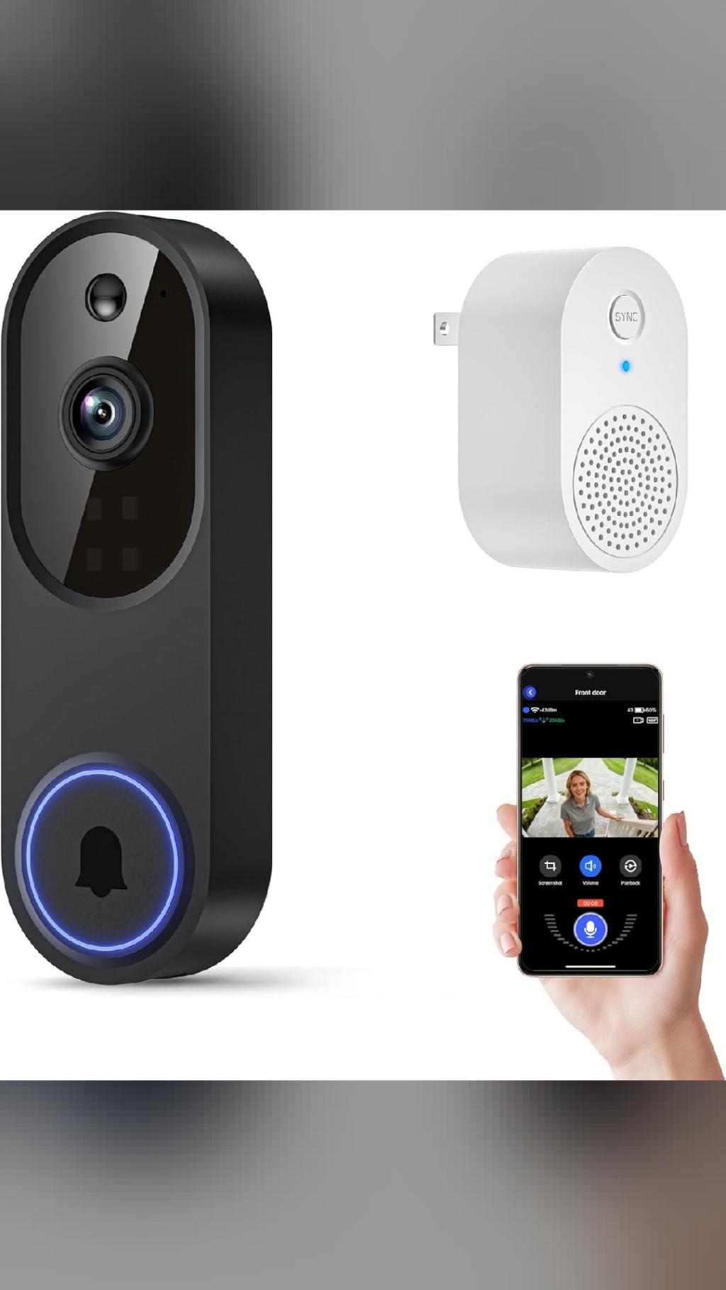 home upgrade Ring Video Doorbell 1080p HD Camera WI-FI Motion…
