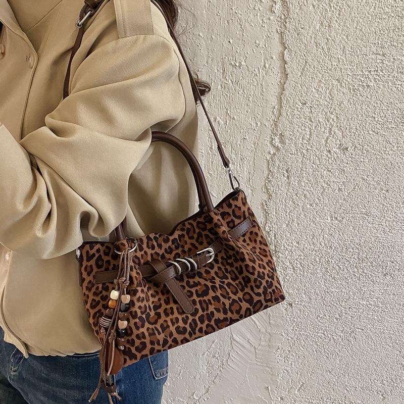 Vintage Leopard-print Womens Handbag And Crossbody Bag
