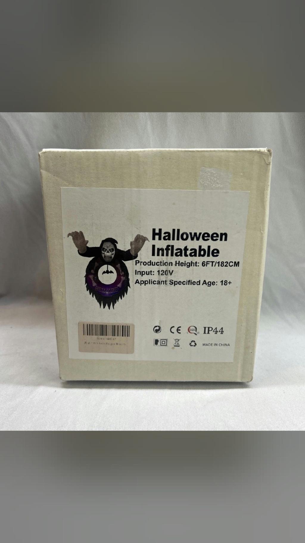 spooky season essentials 🦇 6' Inflatable Grim Reaper Beware Wreath…