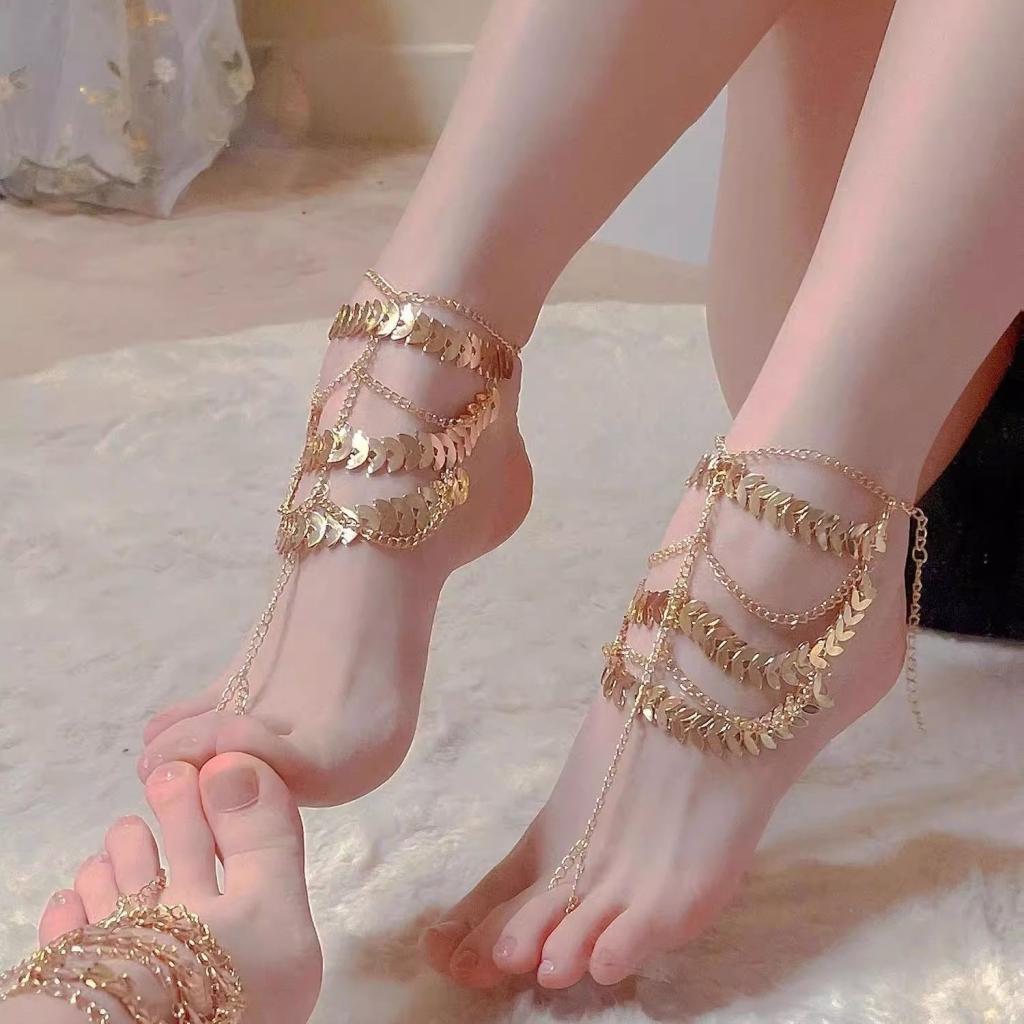 Women's Multi-layer Pendant Tassel Anklet