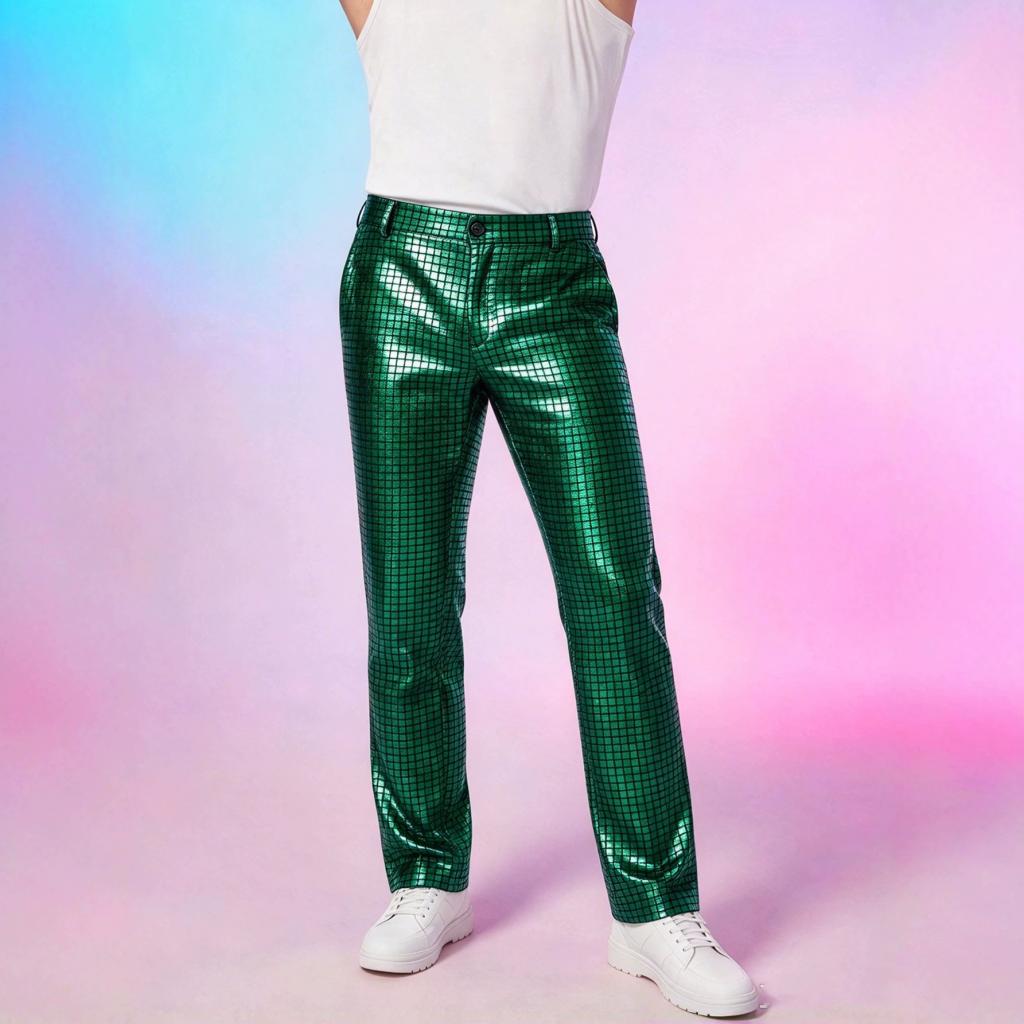 Men's Sequined Straight-leg Casual Pants