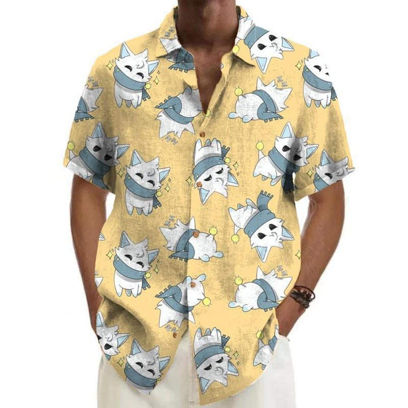 Summer New Shirt Casual Cute Style Men And Women Can Wear Trend 3D Digital Cartoon Printing Short…