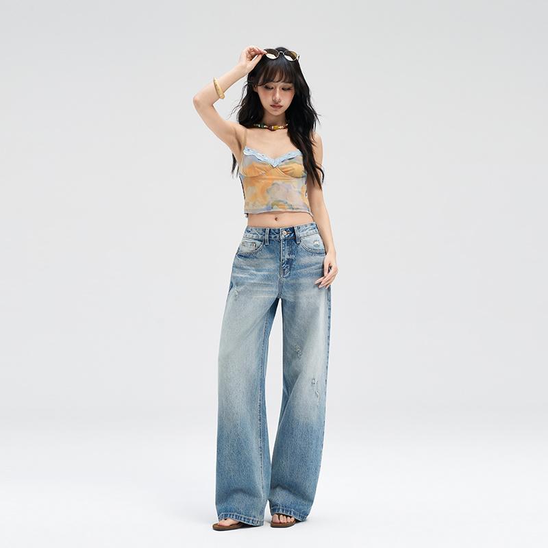 Light-luxury Fashionable Versatile Slim-fit Womens Jeans